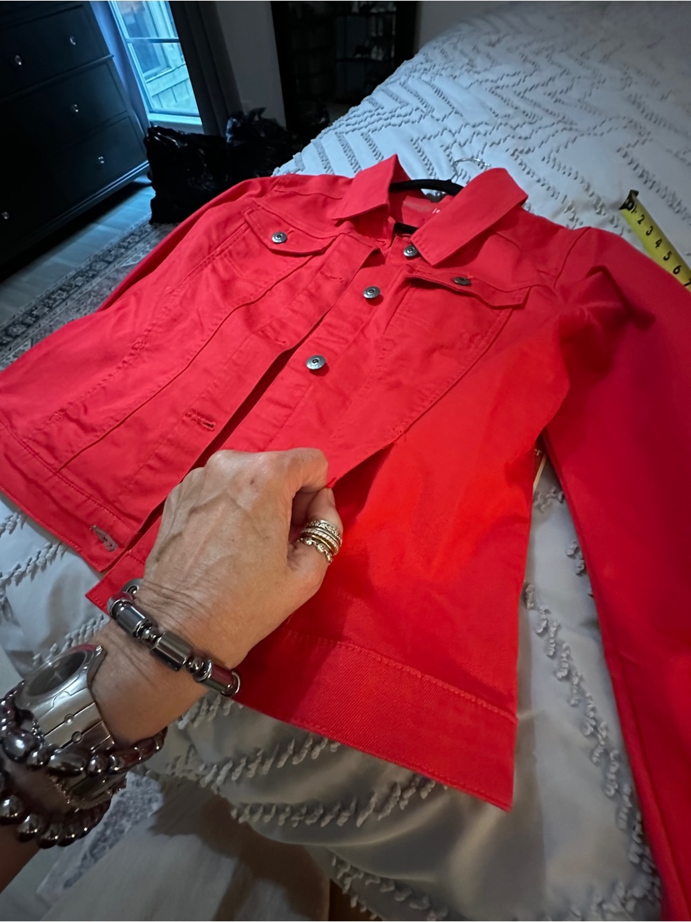 Red Button-Front Jacket - Picture 7 of 9